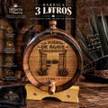 Barrica de 3 litros personalizable con válvula de madera